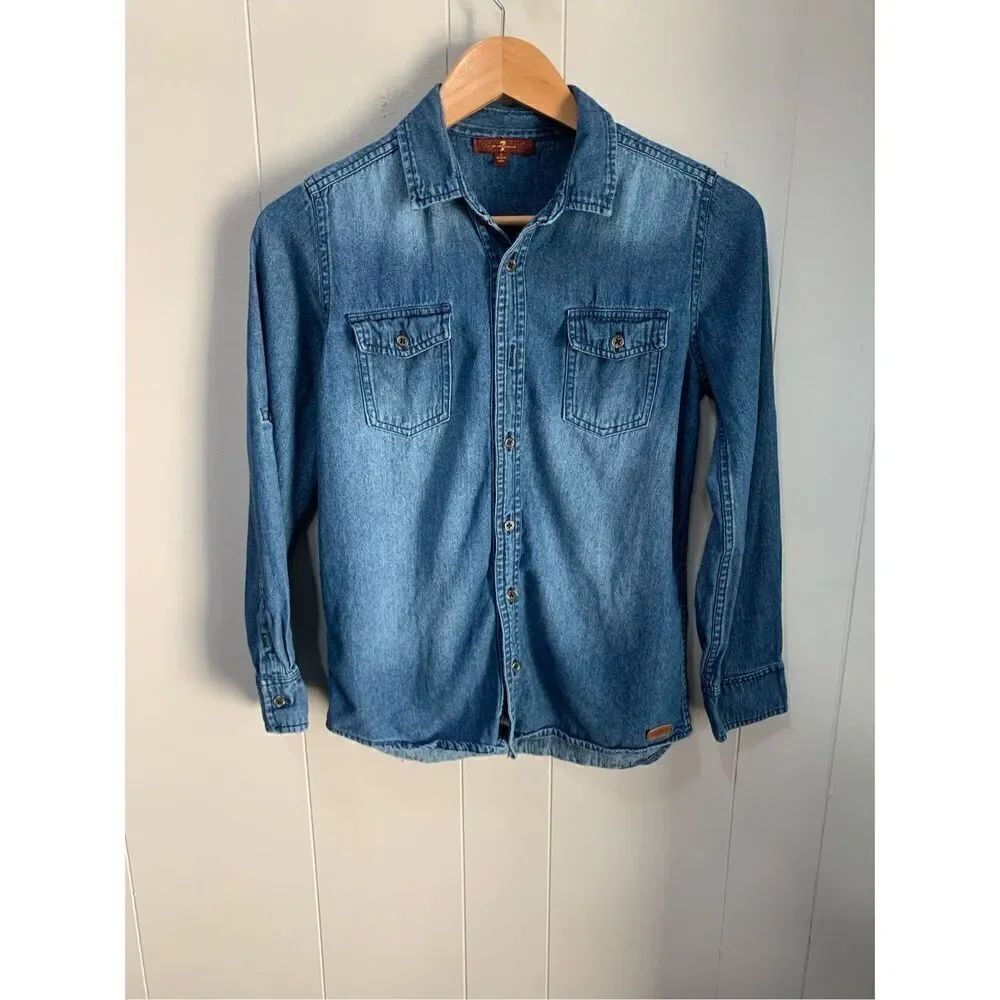 7 For All Mankind Denim Button Down Top
